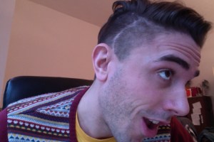 RICK Celebrating MESSY MARCH 2014 by shaving the sides of his Head and exposing the scar from his crazy head accident brain surgery... As he calls it, "MESSY AND VULNERABLE!"