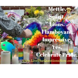 Mettle. Spirit. Lions. Flamboyant. Impressive. Yes. Celebrate Pride.